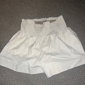 White/Cream Colored TCEC Leather Shorts